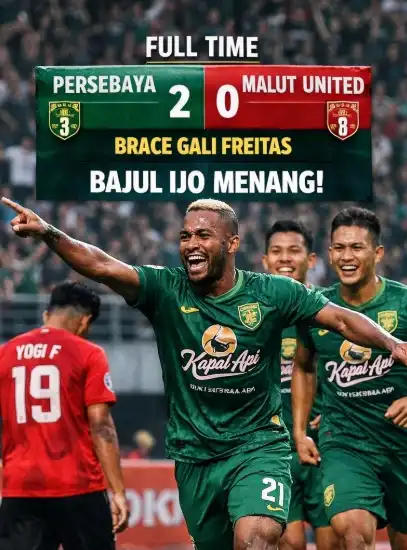 Read more about the article Persebaya vs Malut United: Brace Gali Freitas Sudah Membawa Bajul Ijo Menaklukkan Laskar Kie Raha